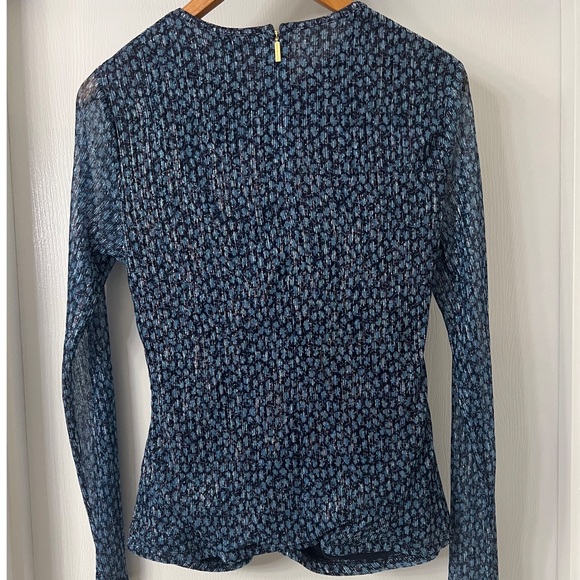 Michael Kors Ruched Front Top in Blueberry Size Large - Picture 4 of 7